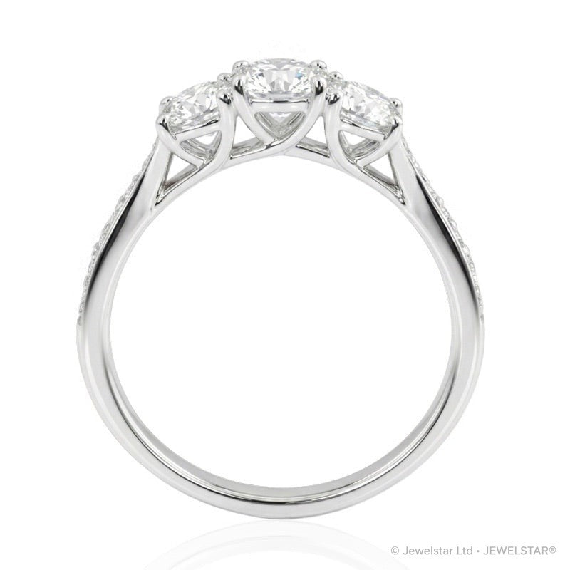 R-44860-AD-W  Diamond Three Stone Ring 0.46ct
