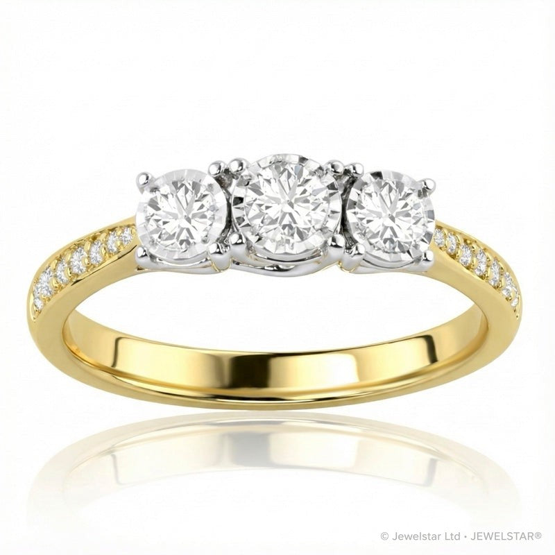R-44860-AD-Y  Diamond Three Stone Ring 0.46ct