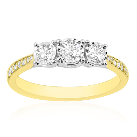 R-44860-AD-Y   0.46ct Diamond Three Stone Ring