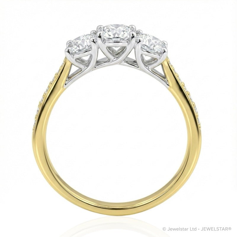 R-44860-AD-Y  Diamond Three Stone Ring 0.46ct