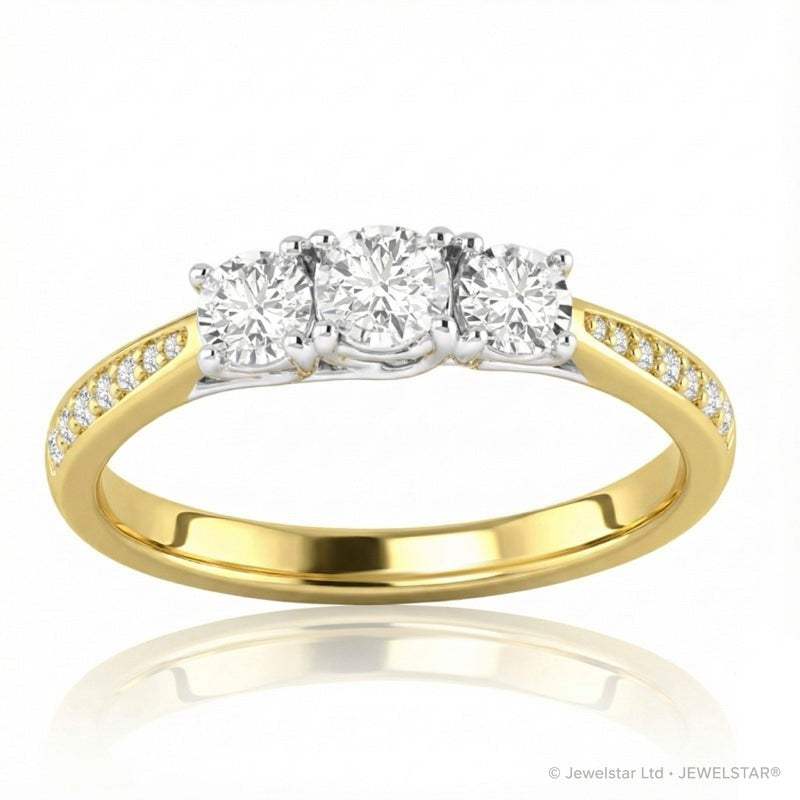 R-44861-AD-Y  Diamond Three Stone Ring 0.25ct
