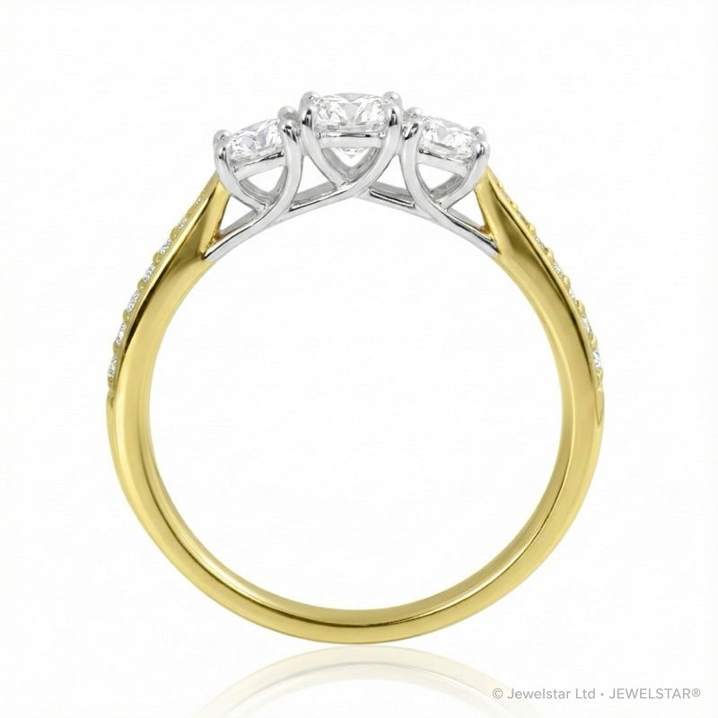 R-44861-AD-Y  Diamond Three Stone Ring 0.25ct