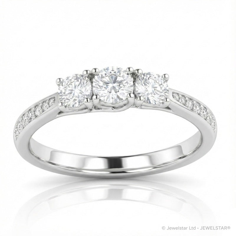 R-44861-AD-W  Diamond Three Stone Ring 0.25ct