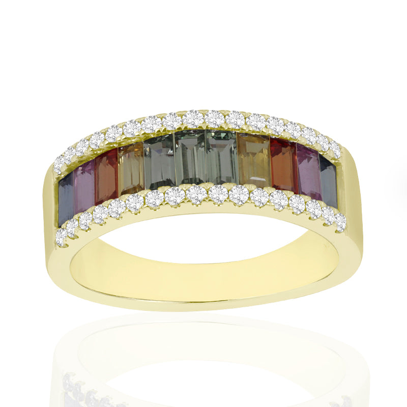 R-52502-CS-Y  Diamond & Colour Sapphire Ring