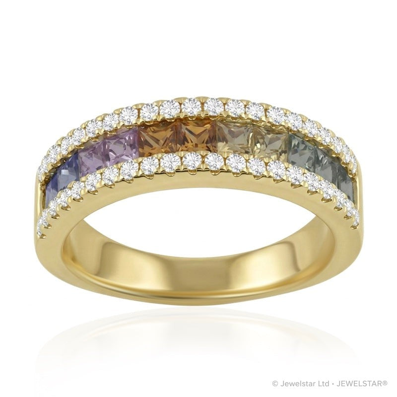 R-52503-CS-Y  Diamond & Colour Sapphire Ring