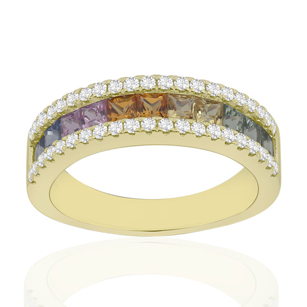 R-52503-CS-Y  Diamond & Colour Sapphire Ring
