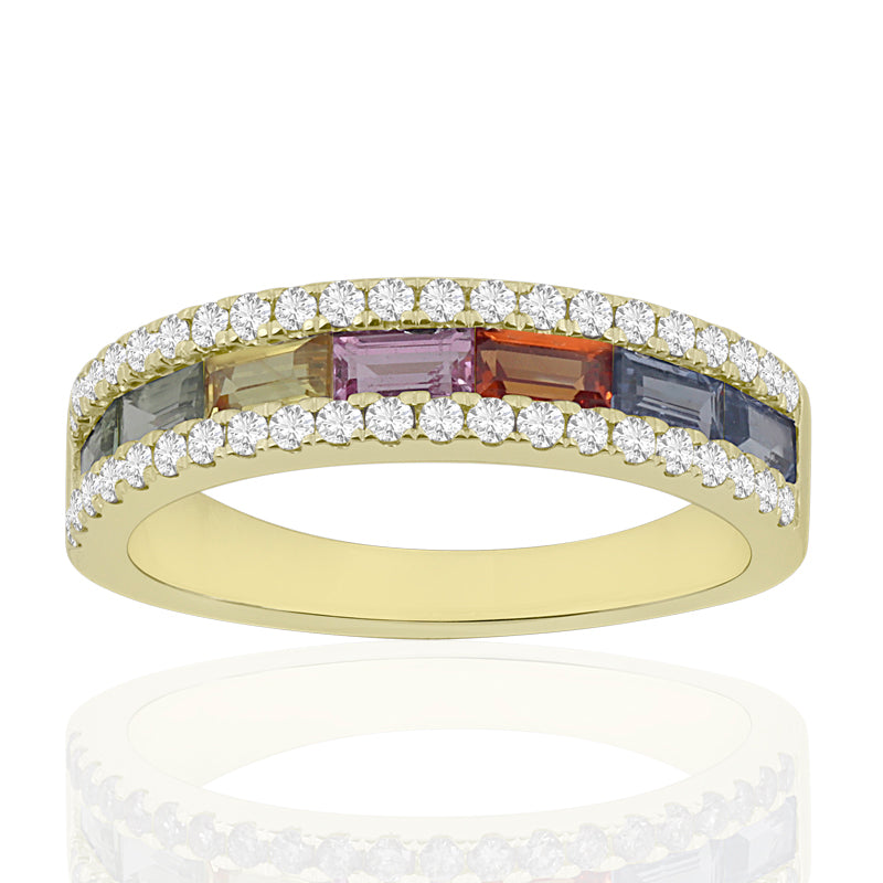 R-52504-CS-Y  Diamond & Colour Sapphire Ring