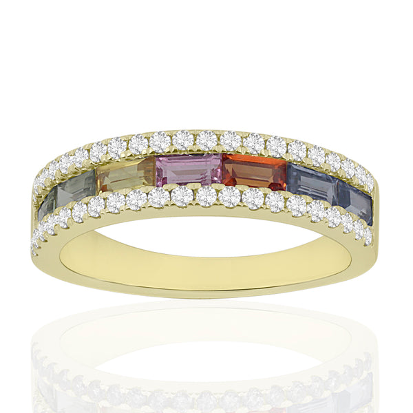 R-52504-CS-Y  Diamond & Colour Sapphire Ring