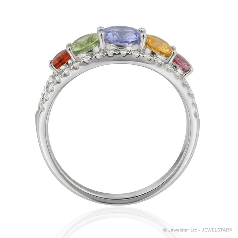 R-52506-CS-W  Diamond & Colour Sapphire Ring
