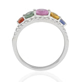 R-52506-CS-W  Diamond & Colour Sapphire Ring