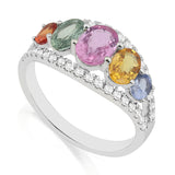 R-52506-CS-W  Diamond & Colour Sapphire Ring