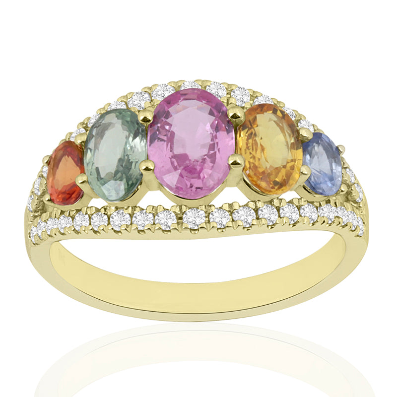 R-52506-CS-Y  Diamond & Colour Sapphire Ring