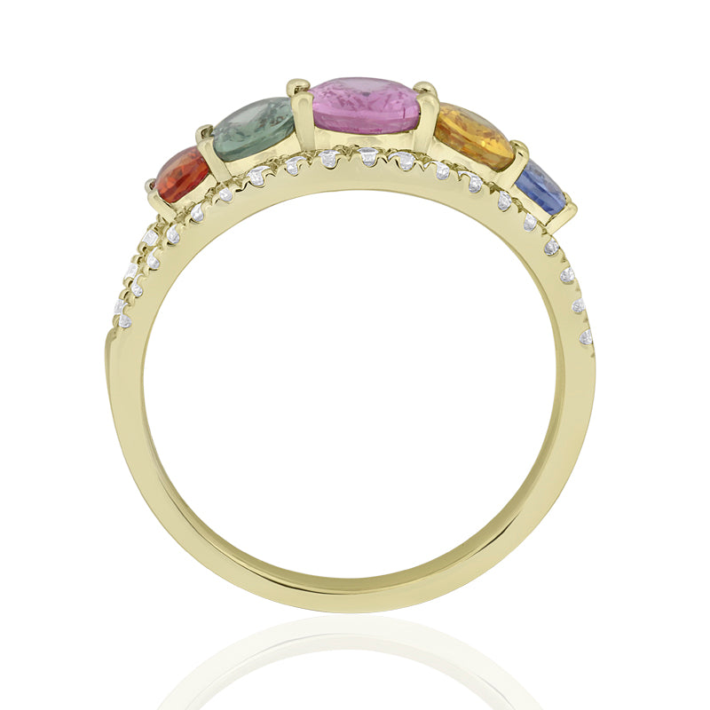 R-52506-CS-Y  Diamond & Colour Sapphire Ring