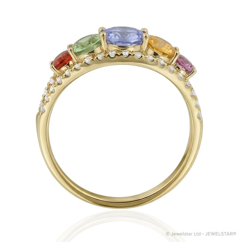 R-52506-CS-Y  Diamond & Colour Sapphire Ring