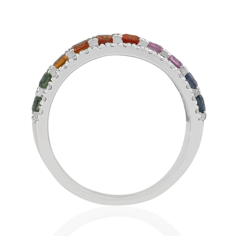 R-52507-CS-W  Diamond & Colour Sapphire Ring