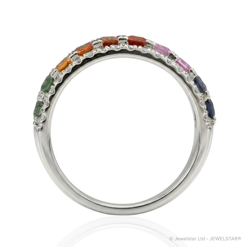 R-52507-CS-W  Diamond & Colour Sapphire Ring