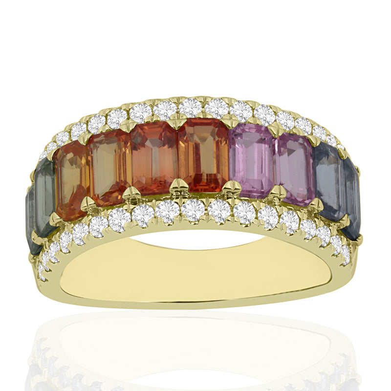 R-52507-CS-Y  Diamond & Colour Sapphire Ring