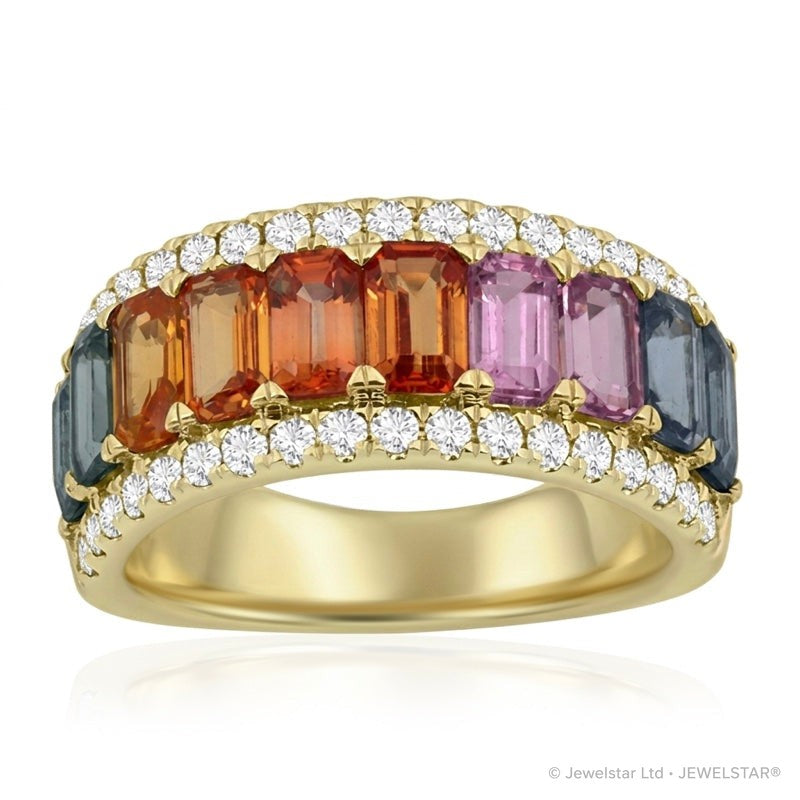 R-52507-CS-Y  Diamond & Colour Sapphire Ring