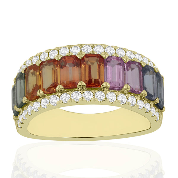 R-52507-CS-Y  Diamond & Colour Sapphire Ring