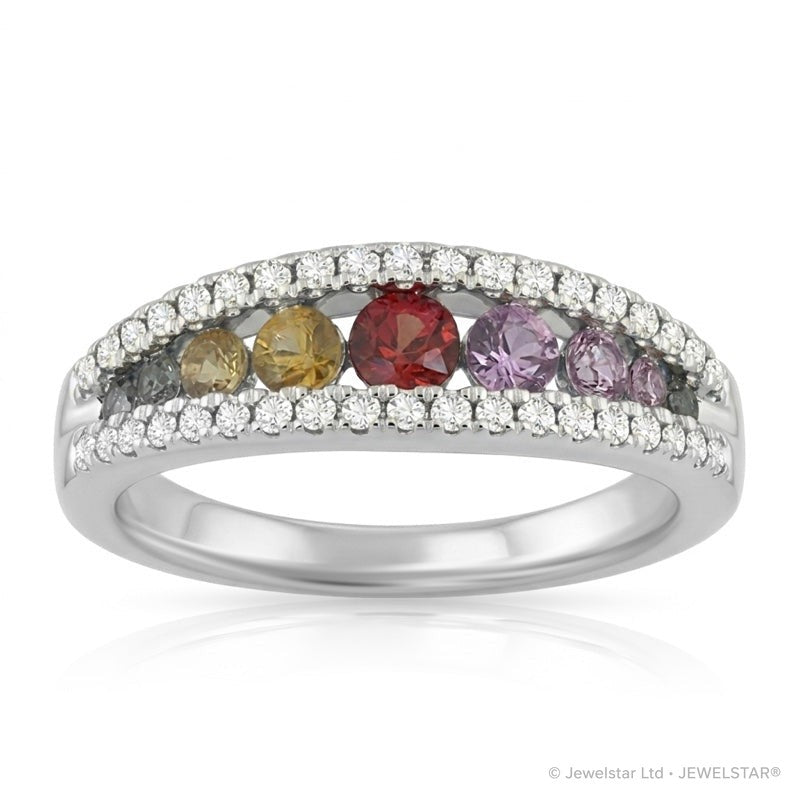 R-52508-CS-W  Diamond & Colour Sapphire Ring