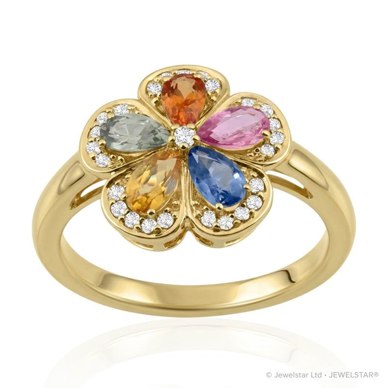 R-52509-CS-Y  Diamond & Colour Sapphire Ring