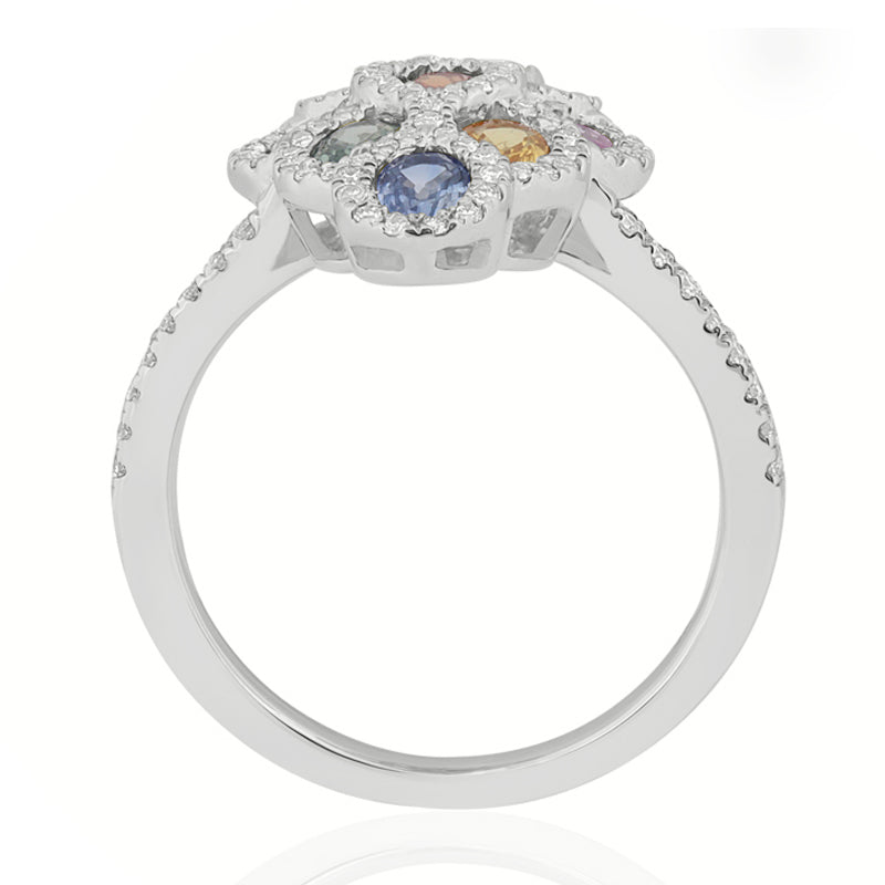 R-52510-CS-W  Diamond & Colour Sapphire Ring