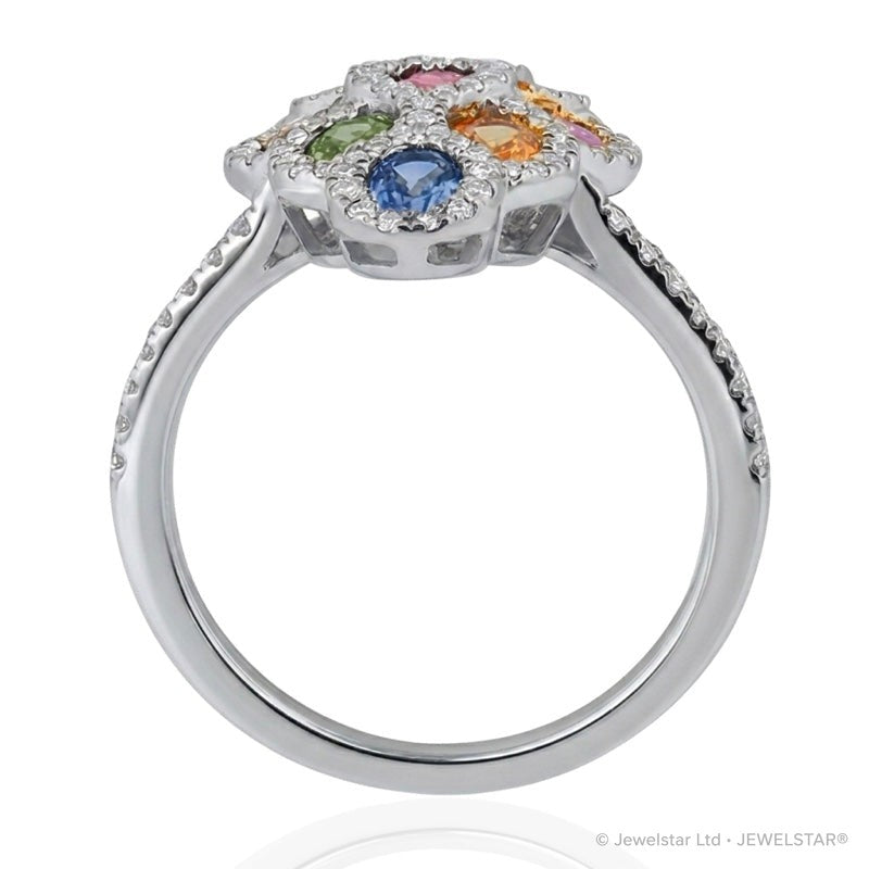 R-52510-CS-W  Diamond & Colour Sapphire Ring