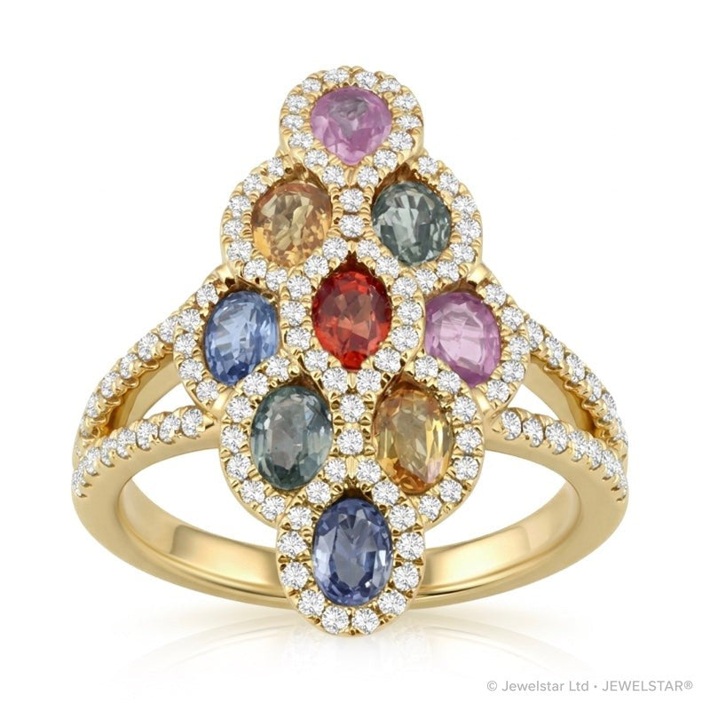 R-52510-CS-Y  Diamond & Colour Sapphire Ring