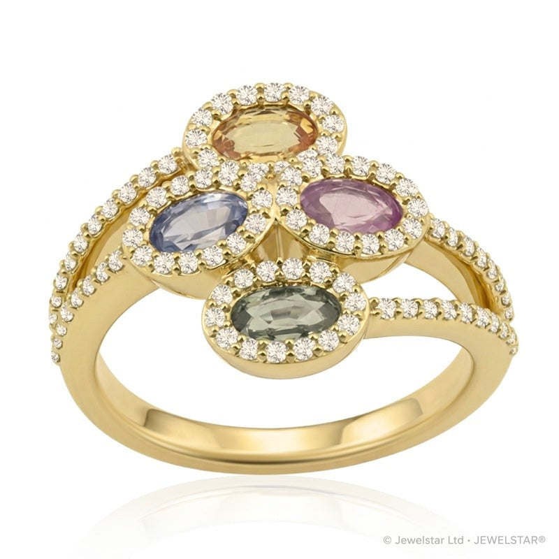 R-52511-CS-Y  Diamond & Colour Sapphire Ring