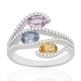 R-52512-CS-W  Diamond & Colour Sapphire Ring