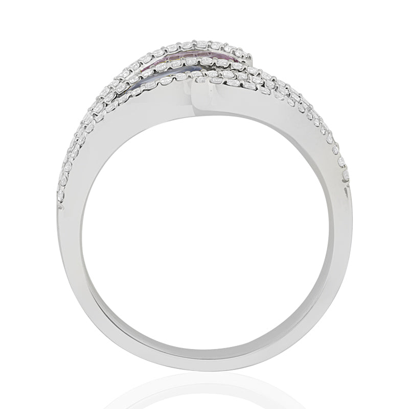 R-52512-CS-W  Diamond & Colour Sapphire Ring