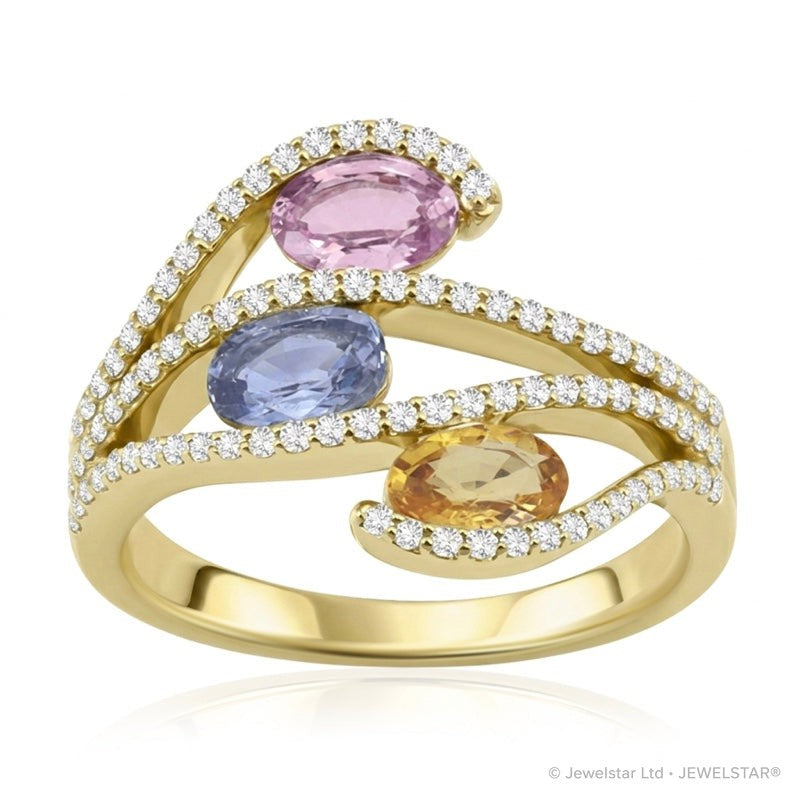 R-52512-CS-Y  Diamond & Colour Sapphire Ring