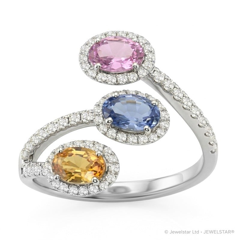 R-52513-CS-W  Diamond & Colour Sapphire Ring