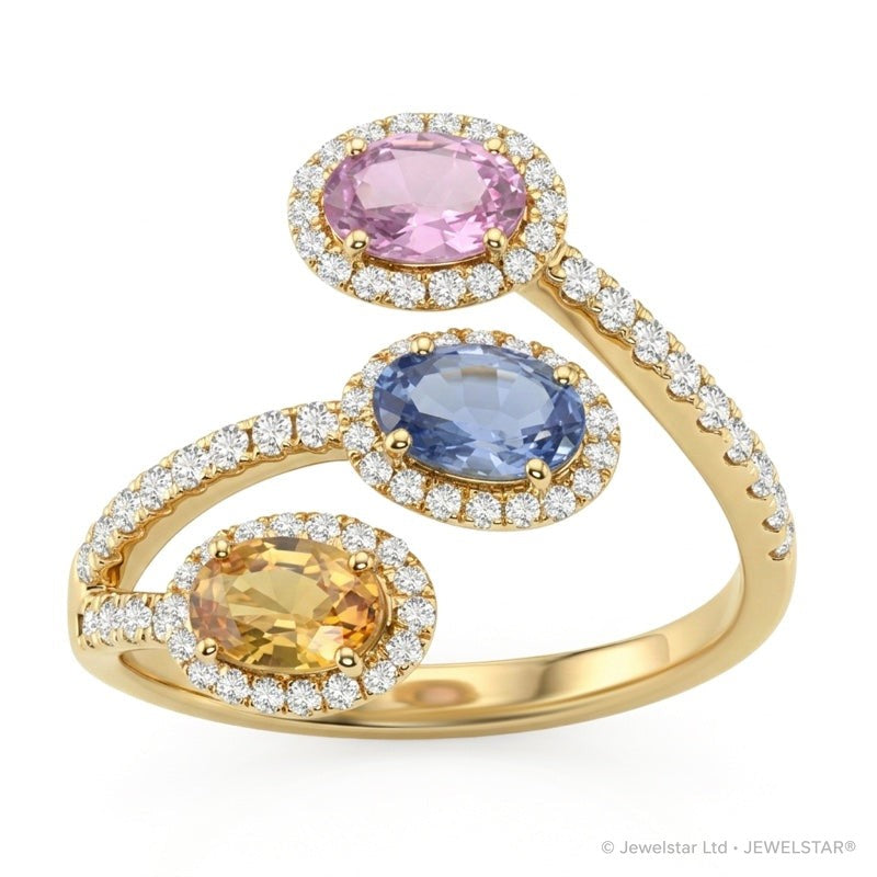 R-52513-CS-Y  Diamond & Colour Sapphire Ring