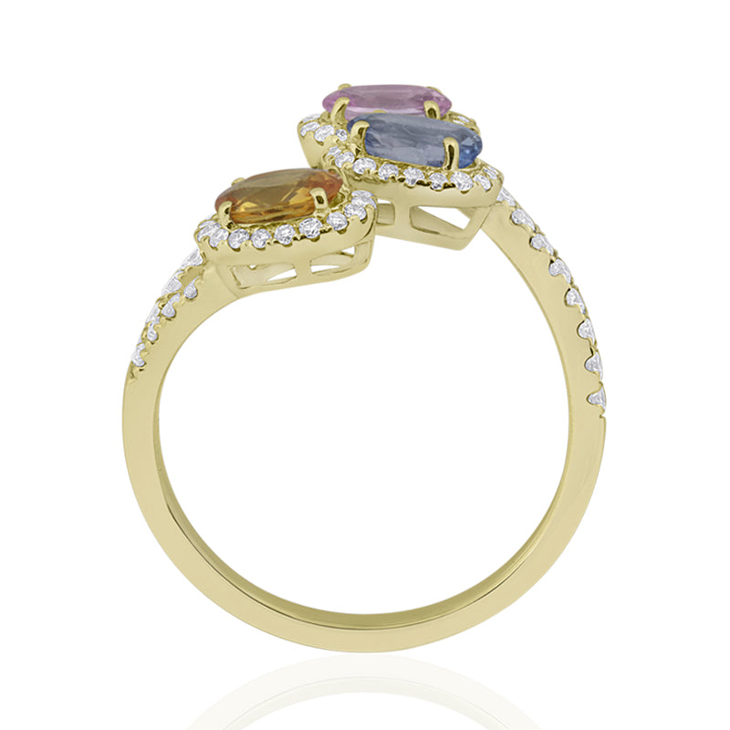 R-52513-CS-Y  Diamond & Colour Sapphire Ring
