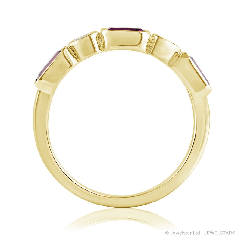 R-55185-RU-Y    Diamond & Ruby Five Stone Ring