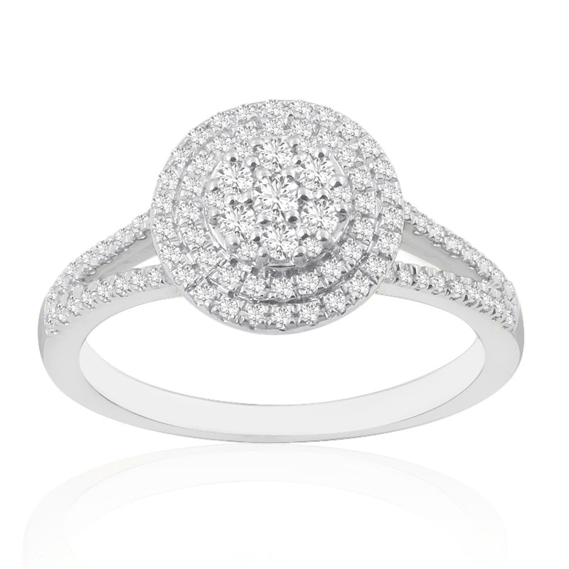 R-60050-AD-W  Diamond Cluster Ring