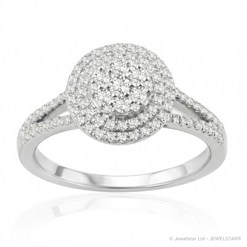 R-60050-AD-W  Diamond Cluster Ring 0.50ct