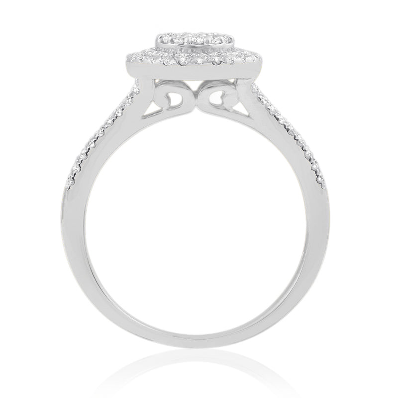 R-60050-AD-W  Diamond Cluster Ring