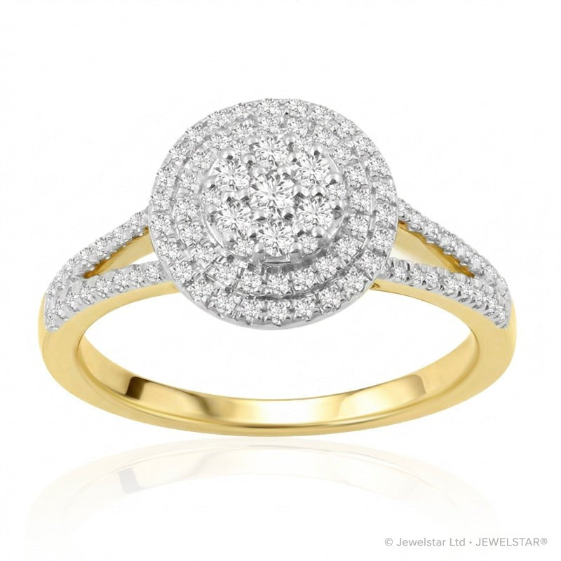 R-60050-AD-Y  Diamond Cluster Ring 0.50ct