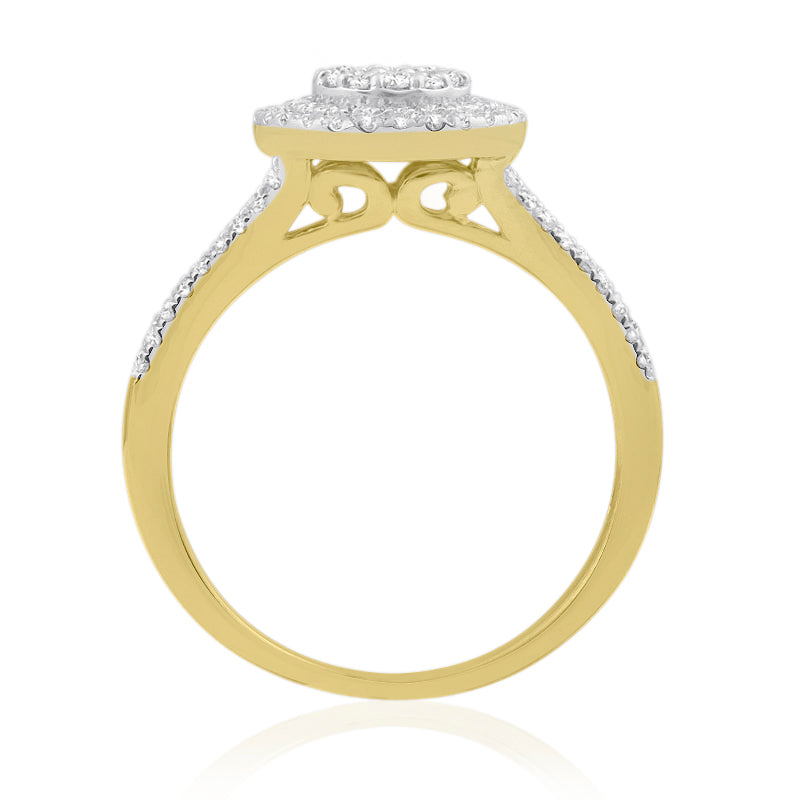 R-60050-AD-Y  Diamond Cluster Ring