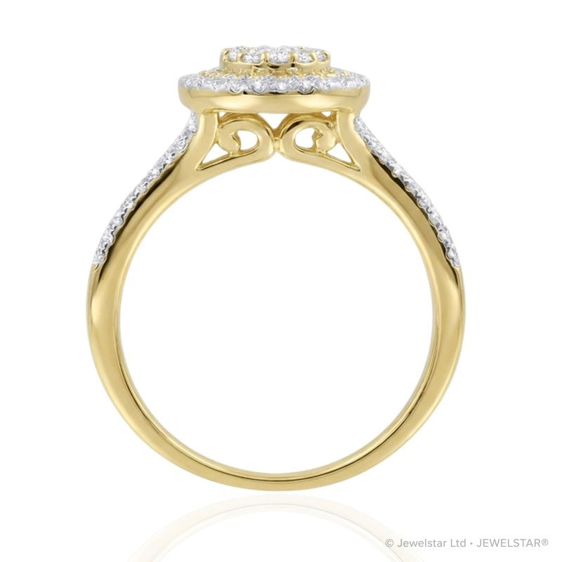 R-60050-AD-Y  Diamond Cluster Ring 0.50ct