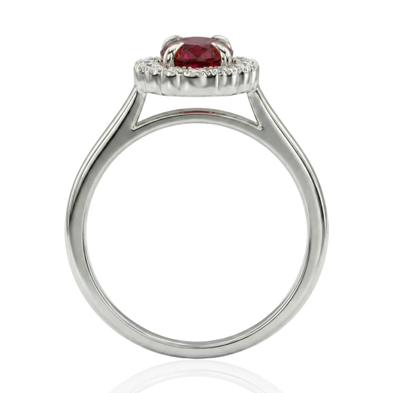 R-61928-RU-W    Diamond & Ruby Cluster Ring