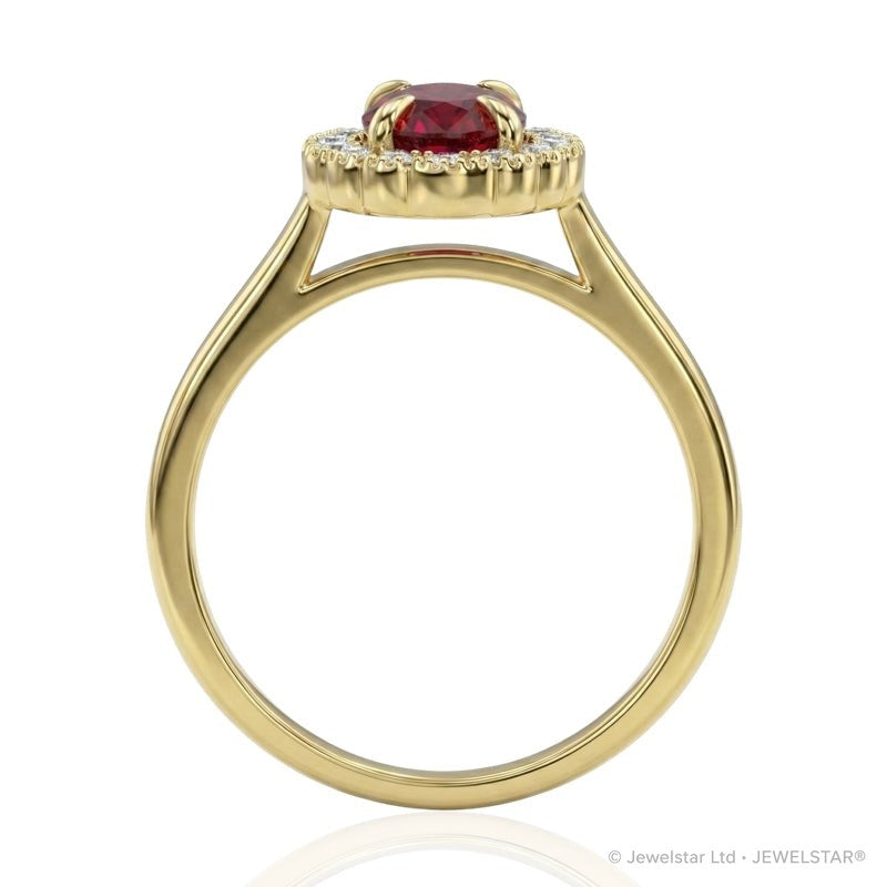R-61928-RU-Y    Diamond & Ruby Cluster Ring