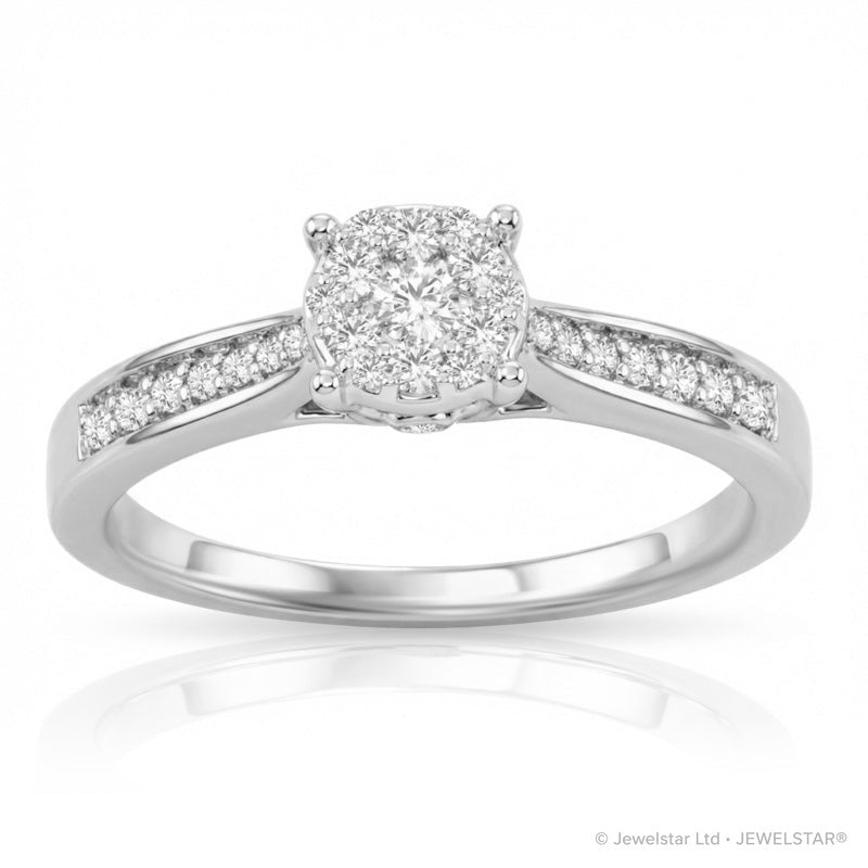 R-62030-AD-W  Diamond Solitaire/Cluster Ring 0.30ct