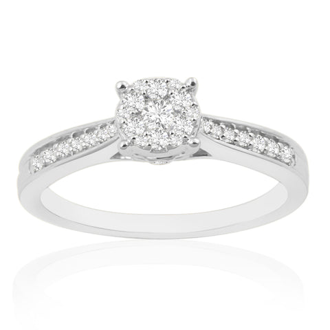 R-62030-AD-W  Diamond Solitaire/Cluster Ring