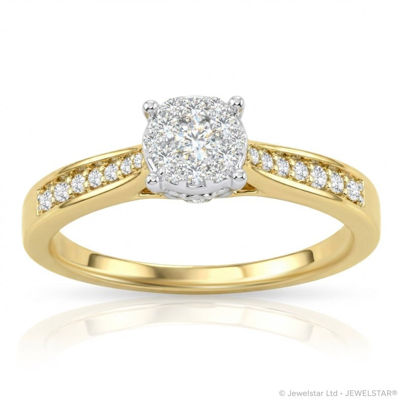 R-62030-AD-Y  Diamond Solitaire/Cluster Ring 0.30ct