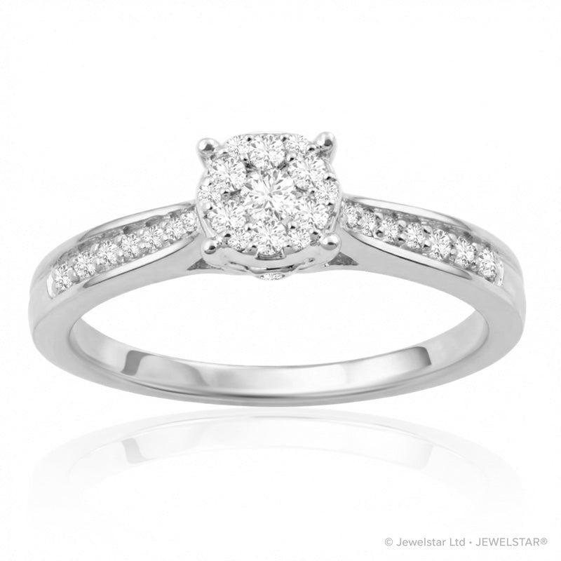 R-62040-AD-W  Diamond Solitaire/Cluster Ring 0.40ct