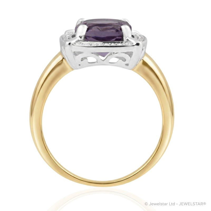 R-63250-AM-Y  Diamond & Amethyst Cluster Ring