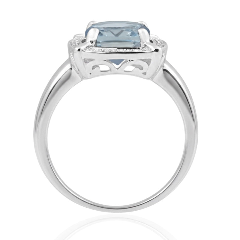 R-63250-BT-W  Diamond & Blue Topaz Cluster Ring